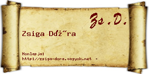 Zsiga Dóra névjegykártya