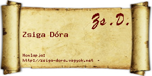 Zsiga Dóra névjegykártya